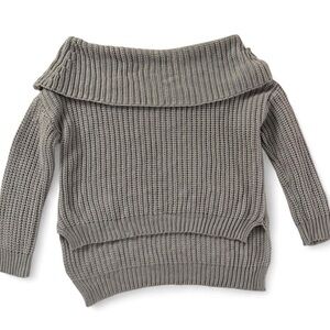 Chic Off-Shoulder Gray Sweater for Women